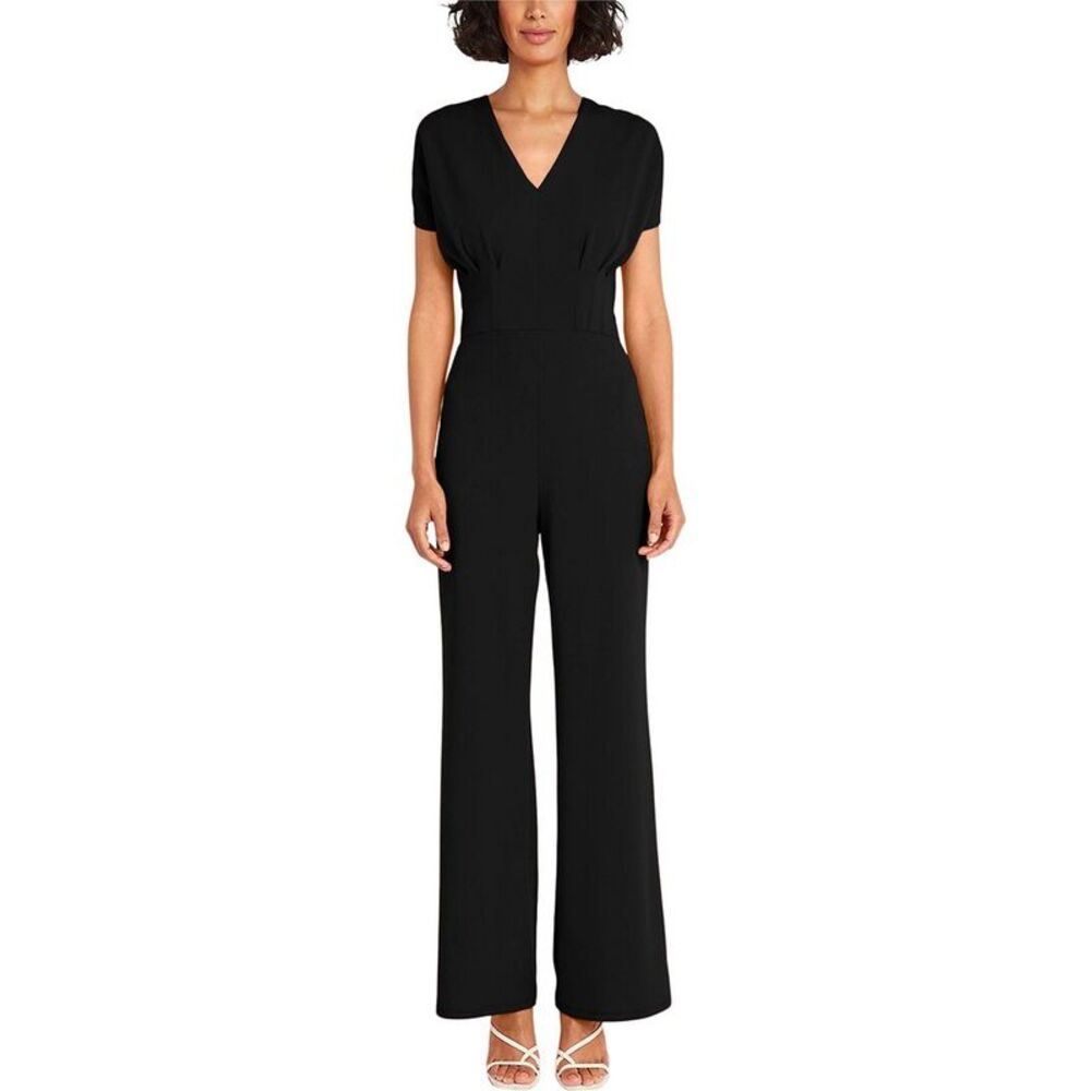 Maggy London Womens V Neck Jumpsuit